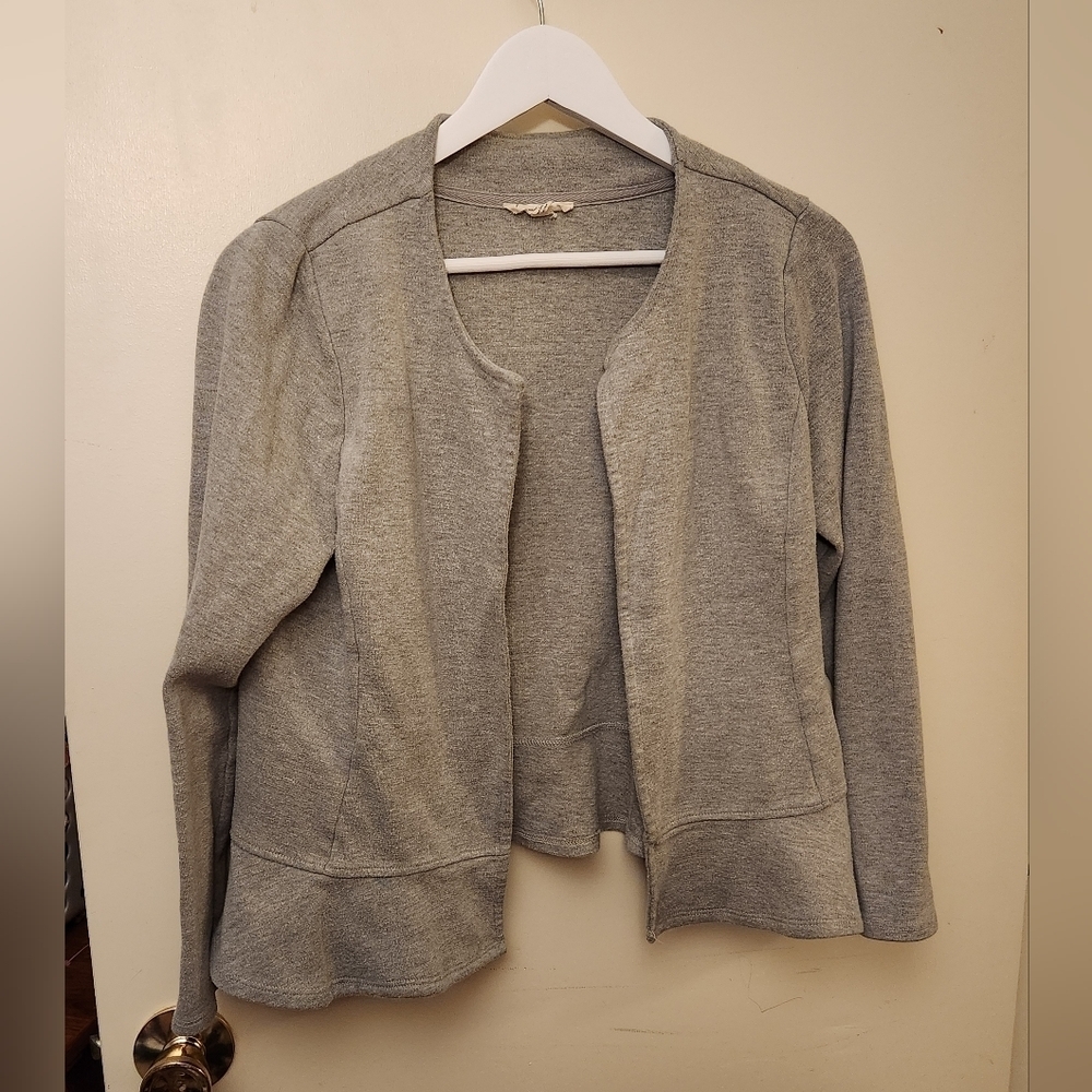 Jane and Delancey Peplum Jacket Cardigan grey size Medium